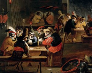 Monkeys in a Tavern, detalj av kortspelet (detalj av 64505)